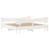Bed Frame without Mattress White 200x200 cm Solid Wood Pine 3216370