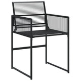 ZNTS 9 Piece Garden Dining Set Black Poly Rattan 3295050