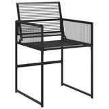11 Piece Garden Dining Set Black Poly Rattan 3295054