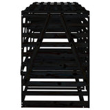 Triple Wheelie Bin Storage Black Solid Wood Pine 3157695