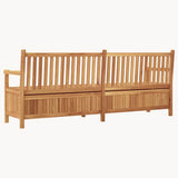 Garden Storage Bench Brown 228 x 60 x 90 cm Solid teak wood 42001962