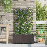 Garden Planter 2 pcs Brown 80 x 40 x 142 cm PP 42002828