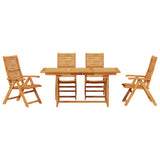 Garden Dining Set Folding 5 pcs Brown Solid Acacia Wood 3375720