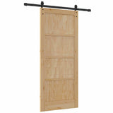 Sliding Door Brown 86 x 198.5 cm Solid Pine Wood 3333286