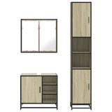 3 Piece Bathroom Furniture Set Sonoma Oak Engineered Wood 3301086