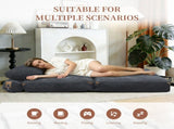 3 in 1 Convertible Corduroy Floor Sofa Bed, Oversized Fold Out Chaise Lounge with High Density T5592P539605
