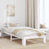 Bed Frame with Headboard White 100 x 200 cm Solid Pine Wood 872624