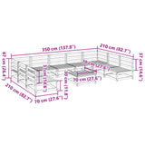 10 Piece Garden Sofa Set Wax Brown Solid Wood Pine 3299593