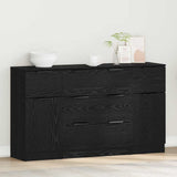Sideboard with Drawer 3 pcs Black Oak Engineered Wood 3332538