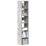 Bookcases 2 pcs Stackable Concrete Grey 30x30x80 cm Engineered Wood 858810