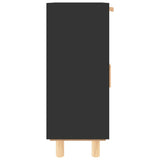 Sideboard Black 60x30x75 cm Solid Wood Pine and Natural Rattan 345637