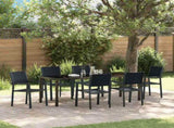 Garden Dining Set 7 pcs Black Powder-Coated Steel 3379154