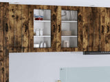 Wall Glass Cabinet LUCCA Smoked Oak 40 x 31 x 80 cm 884995