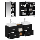 Bathroom Furniture Set 5 pcs Black Oak 3406792