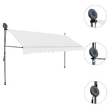 Manual Retractable Awning with LED 400 cm Cream 145875