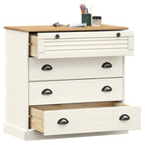 Chest of Drawers VIGO White 80x40x76 cm Solid Wood Pine 353161