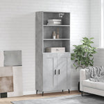 Highboard Concrete Grey 69.5x34x180 cm Engineered Wood 3189977