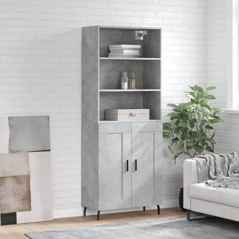 Highboard Concrete Grey 69.5x34x180 cm Engineered Wood 3189977