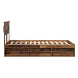 Bed Frame with Headboard Old Wood 120 x 190 cm Solid Pine Wood 3409781