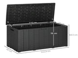 336 Litre Garden Storage Box, Water-resistant Heavy Duty Double Wall Plastic Container, Extra Large T3398P317627