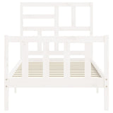 Bed Frame without Mattress White Single Solid Wood Pine 3193042