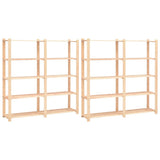 5-Tier Storage Racks 2 pcs 170x38x170 cm Solid Pinewood 500 kg 3051109