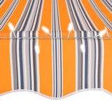 Manual Retractable Awning with LED 200 cm Yellow and Blue 145850