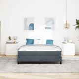 Box Spring Bed with Mattress Dark Grey 140 x 220 cm Fabric 3398792