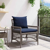 Garden Chair with Cushion Grey 73 x 61 x 77 cm Poly Rattan 42006224