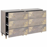 Sideboard 2 pcs Grey 60 x 33 x 75 cm Solid Mango Wood 3310151