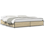 ZNTS Bed Frame Sonoma Oak 180x200 cm Super King Engineered Wood and Metal 3279828