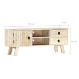 TV Cabinet 110x30x44 cm Solid Mango Wood 282869