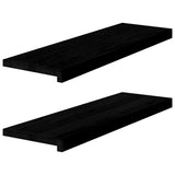 Window Sills 2 pcs Brown Black 80x25x2 cm Solid Wood Oak 4009182