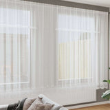 Lace Curtain with Curtains Floral White 245 x 1200 cm Polyester 4107861