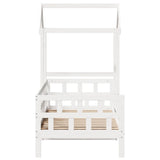 Day Bed with Roof without Mattress White 80x200 cm Solid Wood 3282238