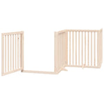 Dog Gate with Door Foldable 8 Panels 640 cm Poplar Wood 3155670