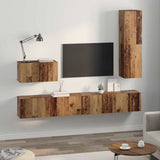 Wall TV Cabinet Wall-mounted 4 pcs Old Wood Engineered Wood 3393174