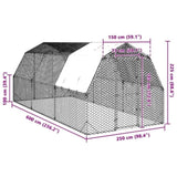 Chicken Run with Roof 2.5x6x2.25 m Galvanised Steel 3328527