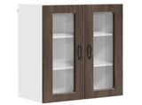 Wall Glass Cabinet PORTO Brown Oak 60 x 31 x 80 cm 885442