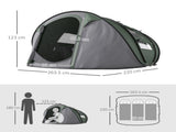 4-5 Person Pop-up Camping Tent Family Tent w/ 2 Mesh Windows & PVC Windows Portable Carry Bag for T3398P348705