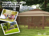 3 x 3 Pop Up Gazebo, Double-roof Garden Tent with Netting and Carry Bag, Party Event Shelter for T3398P322137
