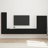 TV Wall Cabinet Set 6 pcs Black 3408953