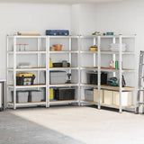 5-Layer Heavy-duty Shelves 4 pcs Silver Steel&Engineered Wood 3307598
