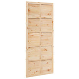 Barn Door Brown 100 x 2.5 x 208 cm Solid Pine Wood 870413