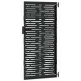 Garden Gate with Lock Black 85 x 200 cm Powder-coated steel 42015878
