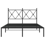 ZNTS Metal Bed Frame without Mattress with Headboard Black 120x200cm 376500