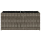 ZNTS Garden Planters with 2 Pots 2 pcs Grey 72x30x32 cm Poly Rattan 3210530