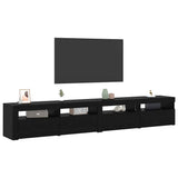 TV Cabinet Set 3 pcs Black Oak Engineered Wood 3332522