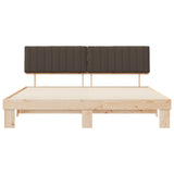Bed Frame with Upholstered Headboard Taupe 200 x 200 cm 3398097