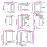 8 Piece Kitchen Cabinet Set "Porto" Smoked Oak Engineered Wood 3314846